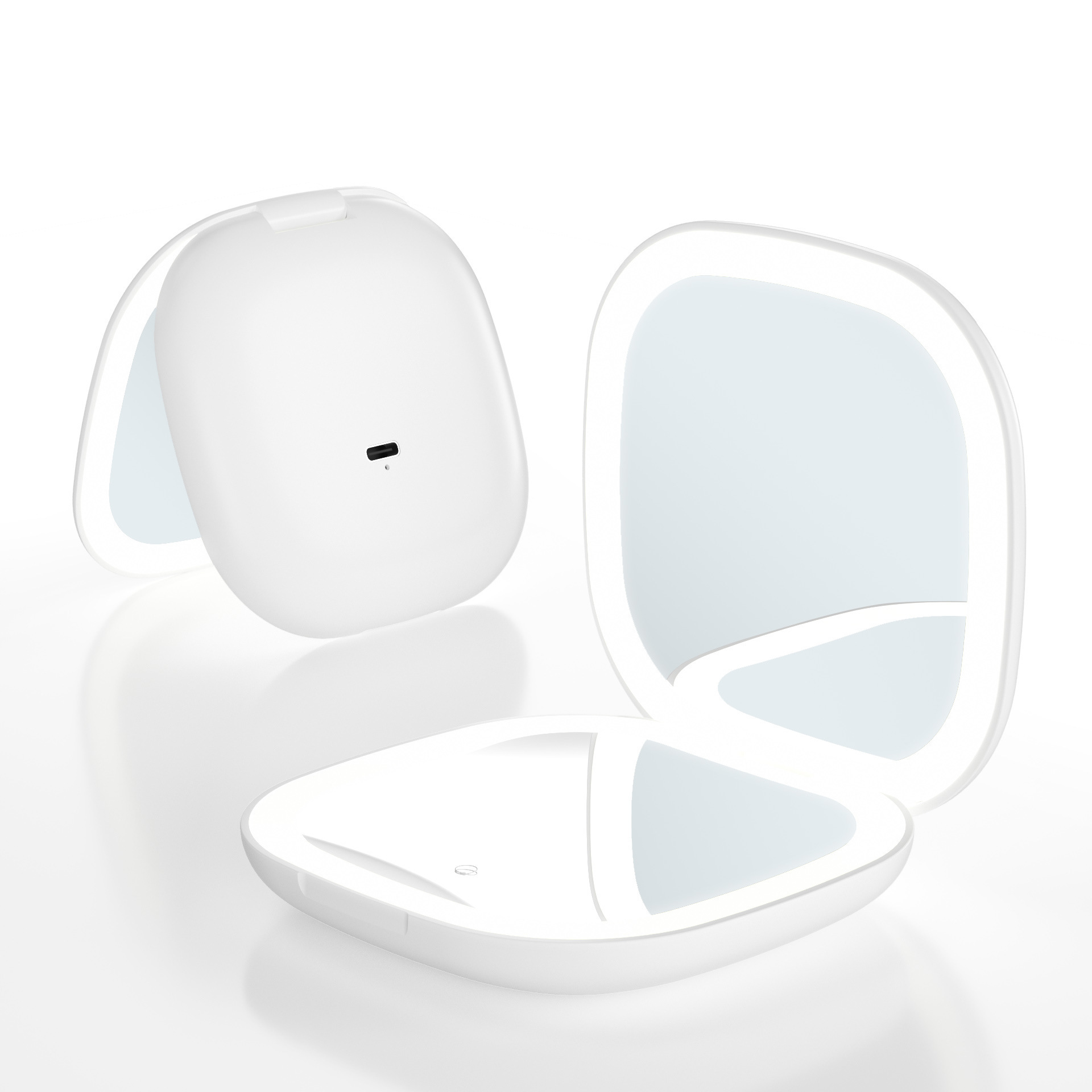 Nuevo espejo de maquillaje plegable LED portátil, espejo de maquillaje LED de doble cara, espejo de maquillaje inteligente, espejo de maquillaje de mejora de la luz