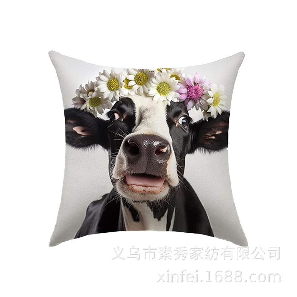 Transfronterizo amazónico Xiyin yak highland ganado animal sofá sala de estar respaldo decoración almohada abraza almohada cubierta de cojín image 11