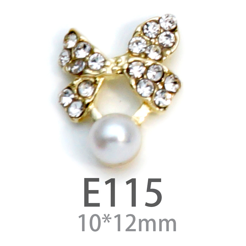 LZ nuevo rojo neto mismo estilo de uñas arco Aleación de uñas joyería arco de uñas de perlas de diamantes fábrica al por mayor