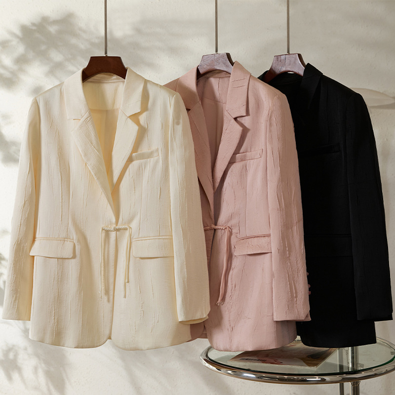 (Clearance) New Chinese-Style Women's Blazer for Spring with Traditional Chinese Buttons, High-End Texture, Designer Style, Black (Clearance) New Chinese-Style Women's Blazer for Spring with Traditional Chinese Buttons, High-End Texture, Designer Style, Black
