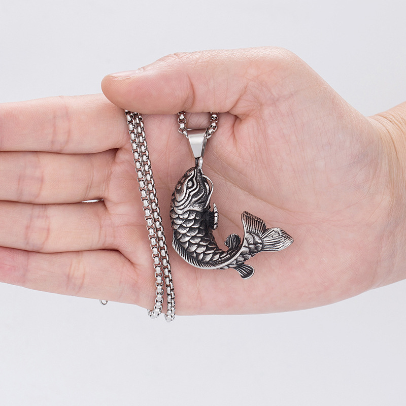 Carp Personalized Environmental Souvenir Necklace Accessories Stainless Steel Koi Senior_voghion.com