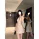 French Style Pure Desire Gold Style Lace Stitching Neck dress Summer New Style Elegant Waist Short A- line Skirt for Children