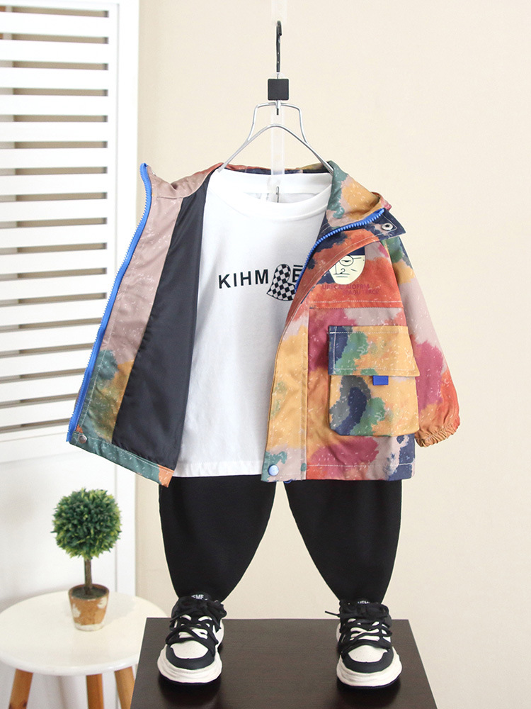 6375 Chaqueta coreana de primavera y otoño para niños 2025 nueva chaqueta de otoño para bebés chaqueta de estilo coreano para niños