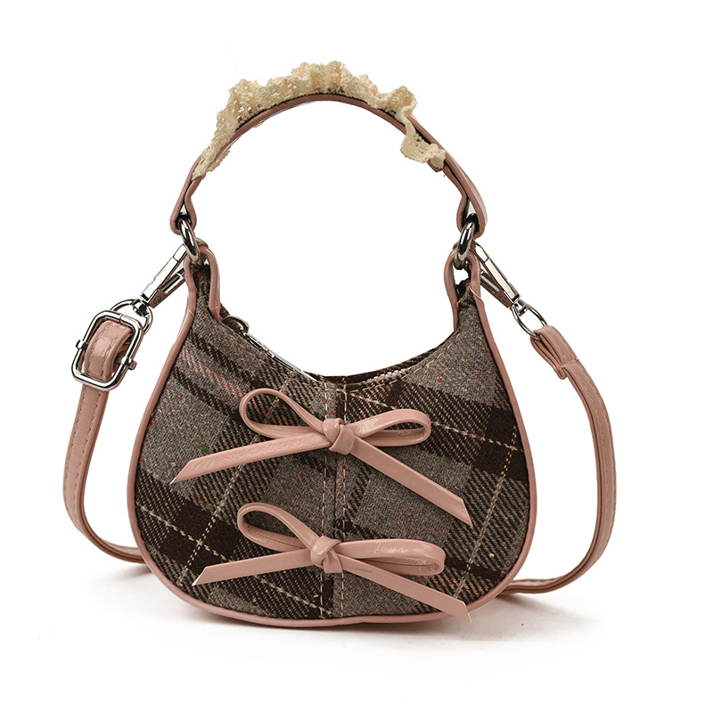 Moda coreana de leopardo, bolsos de hombro para niños y niñas, lindos bolsos de mano para bebés con arco, nuevos bolsos de niños a cuadros.