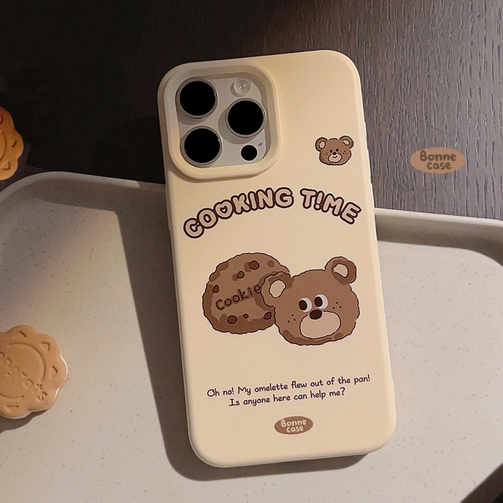Ins Cookie Cookie Bear Cookie 17Pro Max Case 13 Aplicable 15 Apple iPhone 16 Anti-caída 12 generación