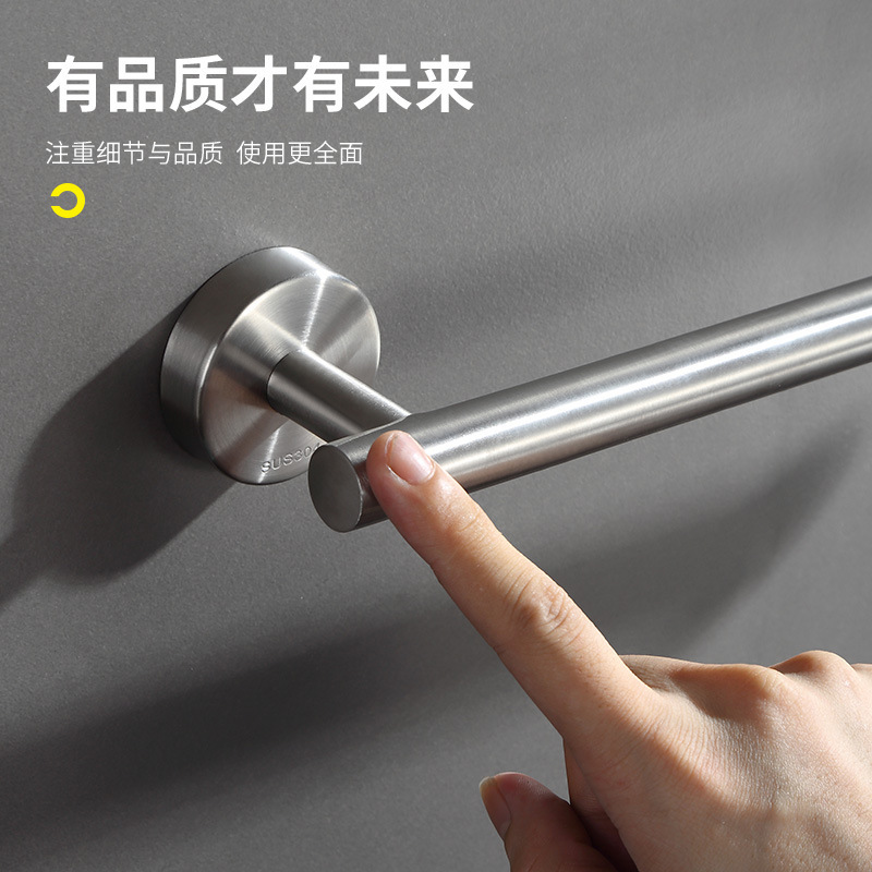 国境を越えた304ステンレス製タオル掛けトイレ巻き紙掛け浴室黒色ティッシュ掛け単棒メーカー卸売り|undefined