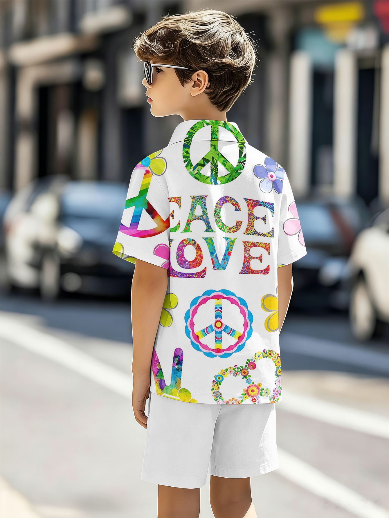 Boys Patterned 3d Printed Shirt And Shorts Summer Set_voghion.com