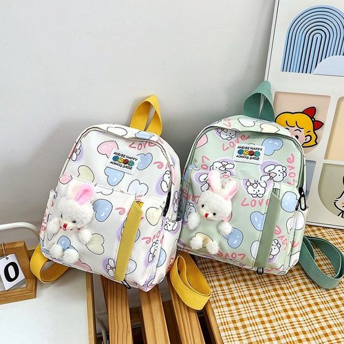 Cute Kindergarten Children's Schoolbag for 2-7 Year Old Boys and Girls, Lightweight Small Backpack with Cartoon Rabbit Design, Dual-Shoulder Bag