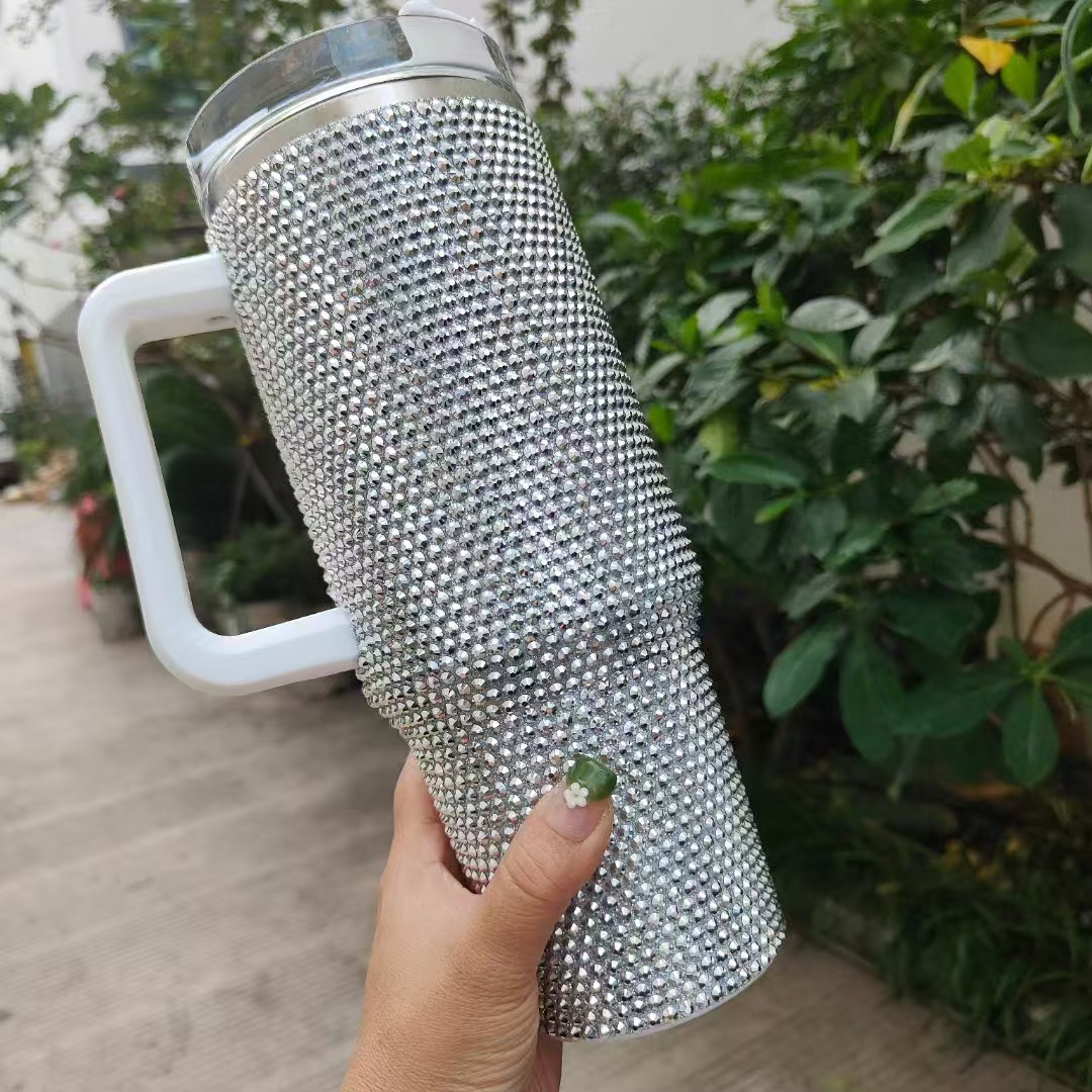 Taza de automóvil transfronteriza de 40oz con mango 304 taza de aislamiento frío taza de hielo taza de automóvil transfronteriza de gran capacidad