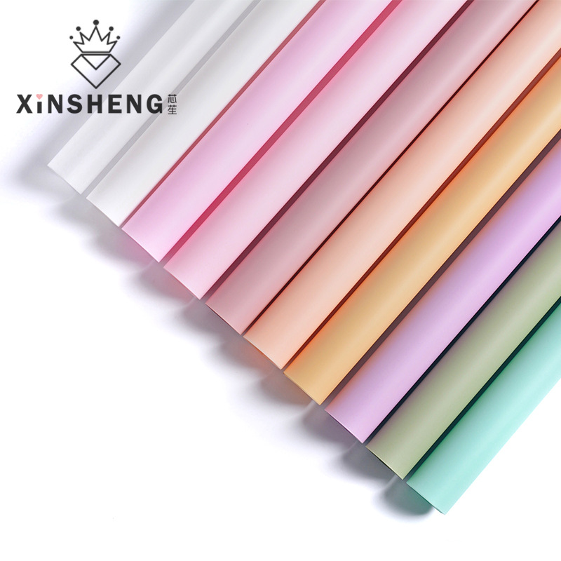 芯苼晨雾果冻膜雾面纸鲜花包装纸花束包花材料花店资材防水珠光膜