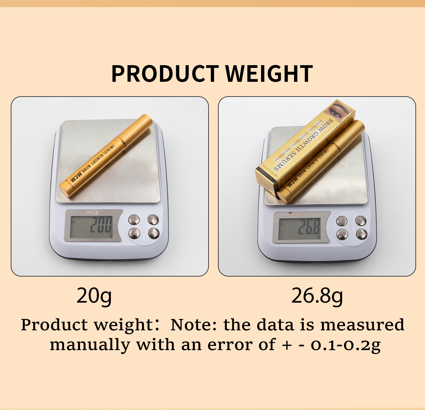 W3W Amazon Gold Tube Eyebrow Liquid is transparent, colorless, natural, slender and thick eyebrow liquid, cross-border makeup undefined