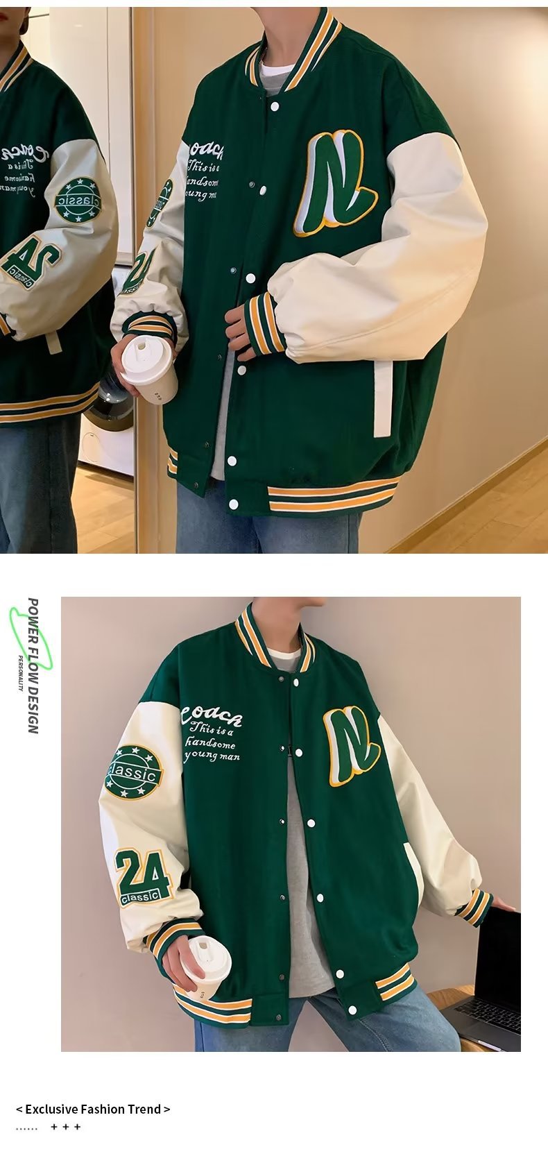 Giacca baseball uomo stile casual per primavera e autunno_voghion.com