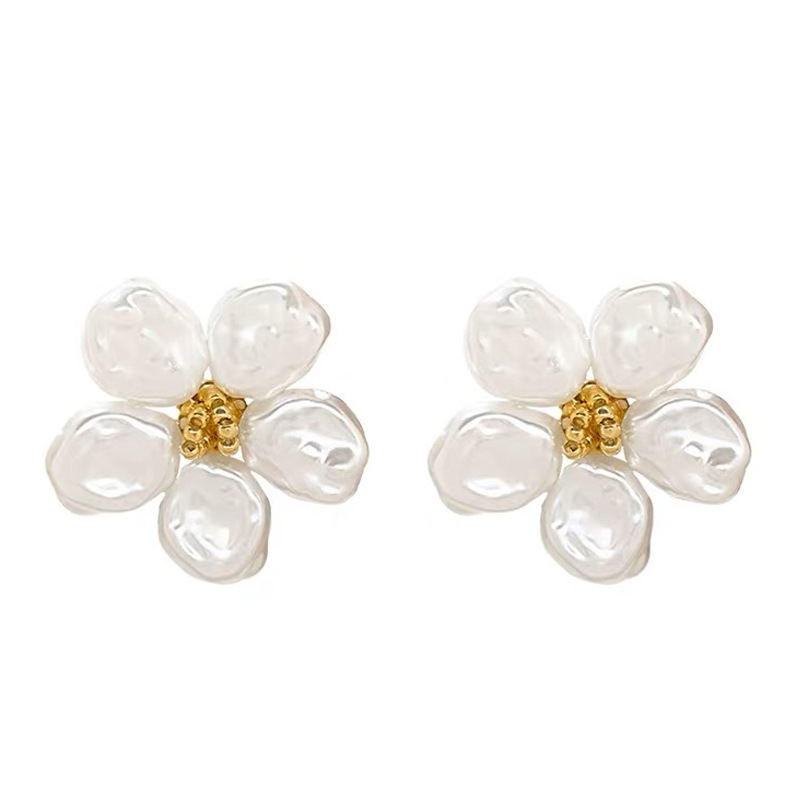 1 Pair Simple Style Flower Plating Alloy Ear Studs display picture 3