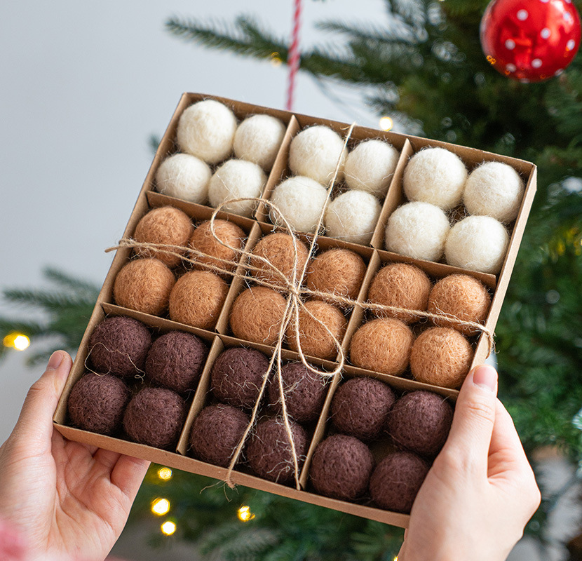 クリスマスツリー装飾クリスマスボールペンダントdiyシーン配置道具ウールフェルト雪花クリスマスペンダントボール