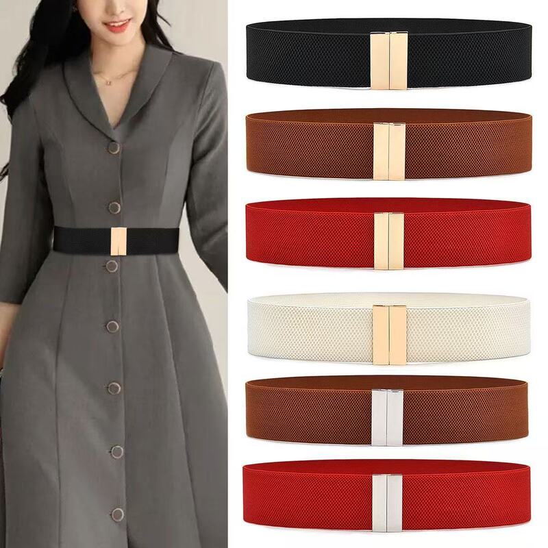 Factory Direct Sale Elastic Wide Belt Women Versatile down Jacket Dress Korean Fashion Waist Belt Simple Trendy