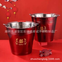現物卸売りは赤いステンレスをメッキしてバケツを持ち上げて結婚します。