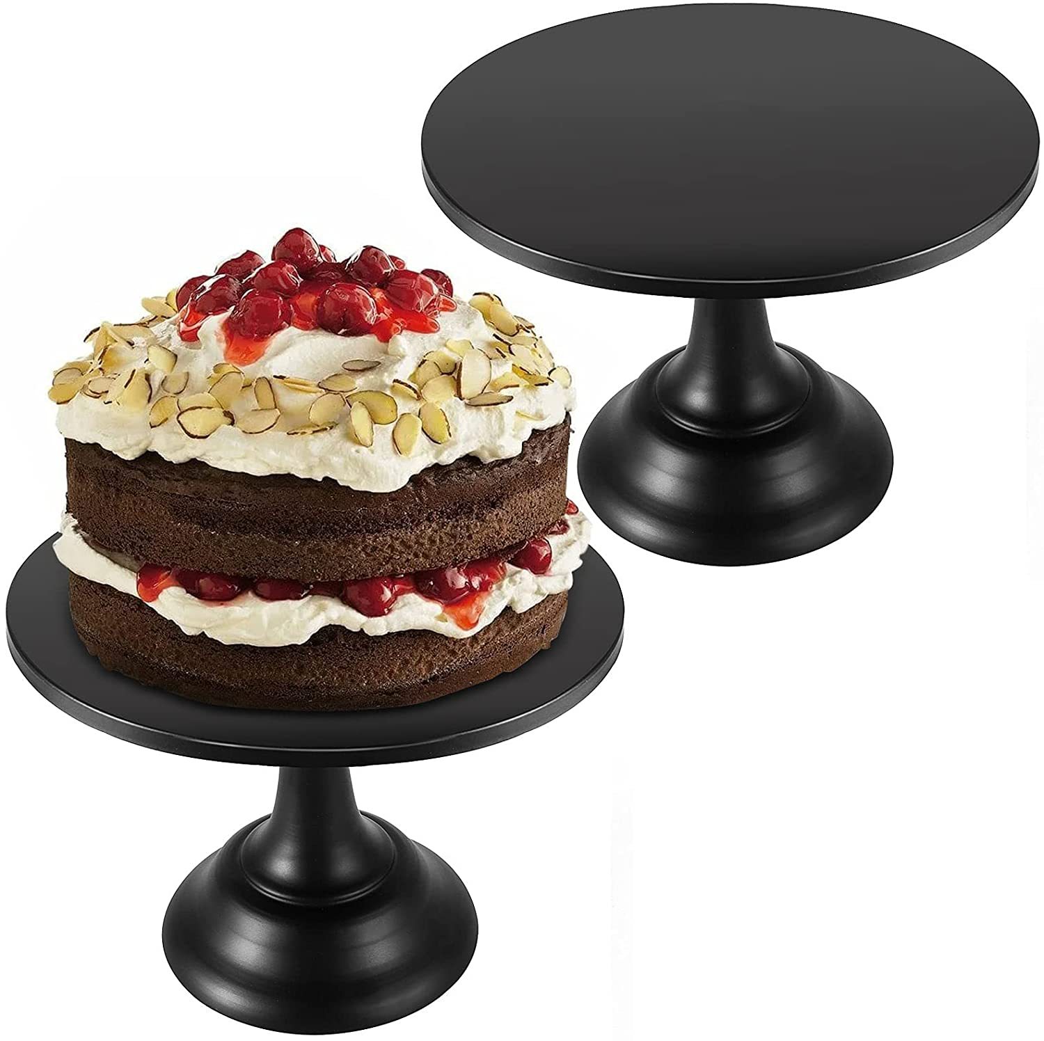 Decoración de mesa de postre bandeja de pies altos bandeja de pastel negro bandeja de frutas bandeja de bocadillos bandeja de pastel de hierro fundido propósitos de boda