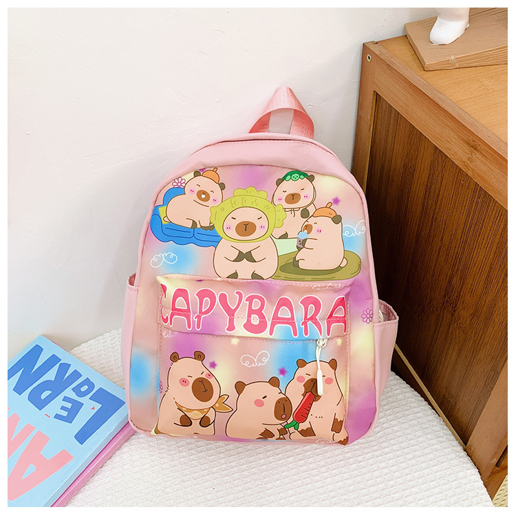 Fashionable kindergarten cute cartoon backpack, Kapibala popular small schoolbag new style, 3-6 years old children's shoulder trend undefined