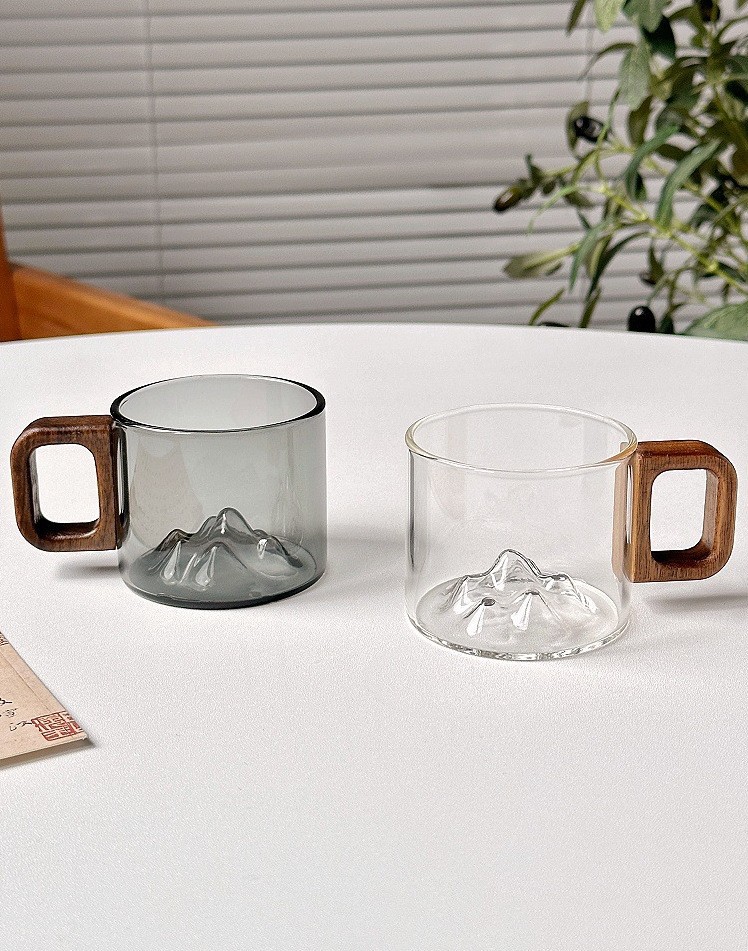 90g Weight Water Bottles Kitchen and drinking utensils 1 Piece Quantity Daily Occasion Glass Material Mountain Pattern Casual Style Casual Mountain Glass Water Bottles 1 Piece 8