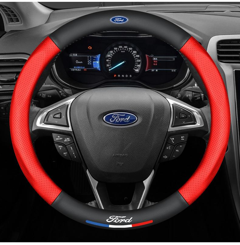 Suitable for Maxus 07 and 08 Ford Carbon Fiber Steering Wheel Cover 2.3L 5 Seats and 7 Seats Special Leather Handlebar Cover Anti-Slip