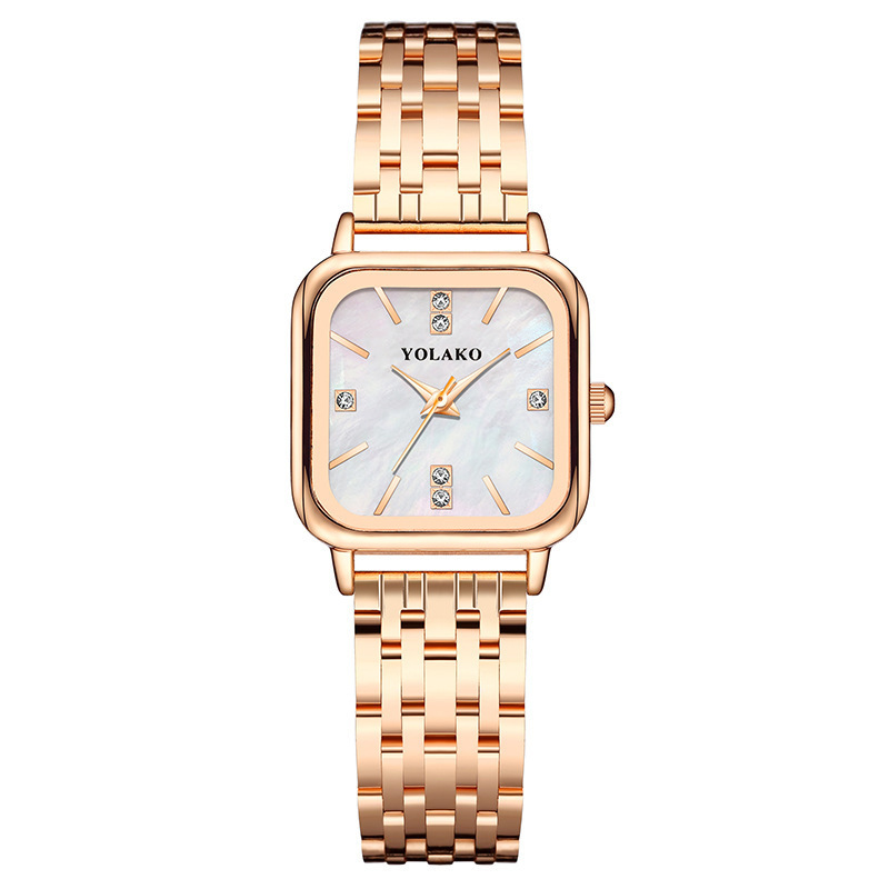 Men's Watches diamond studded fashionable new square ladies' watch female watch stainless steel strap quartz watch _voghion.com