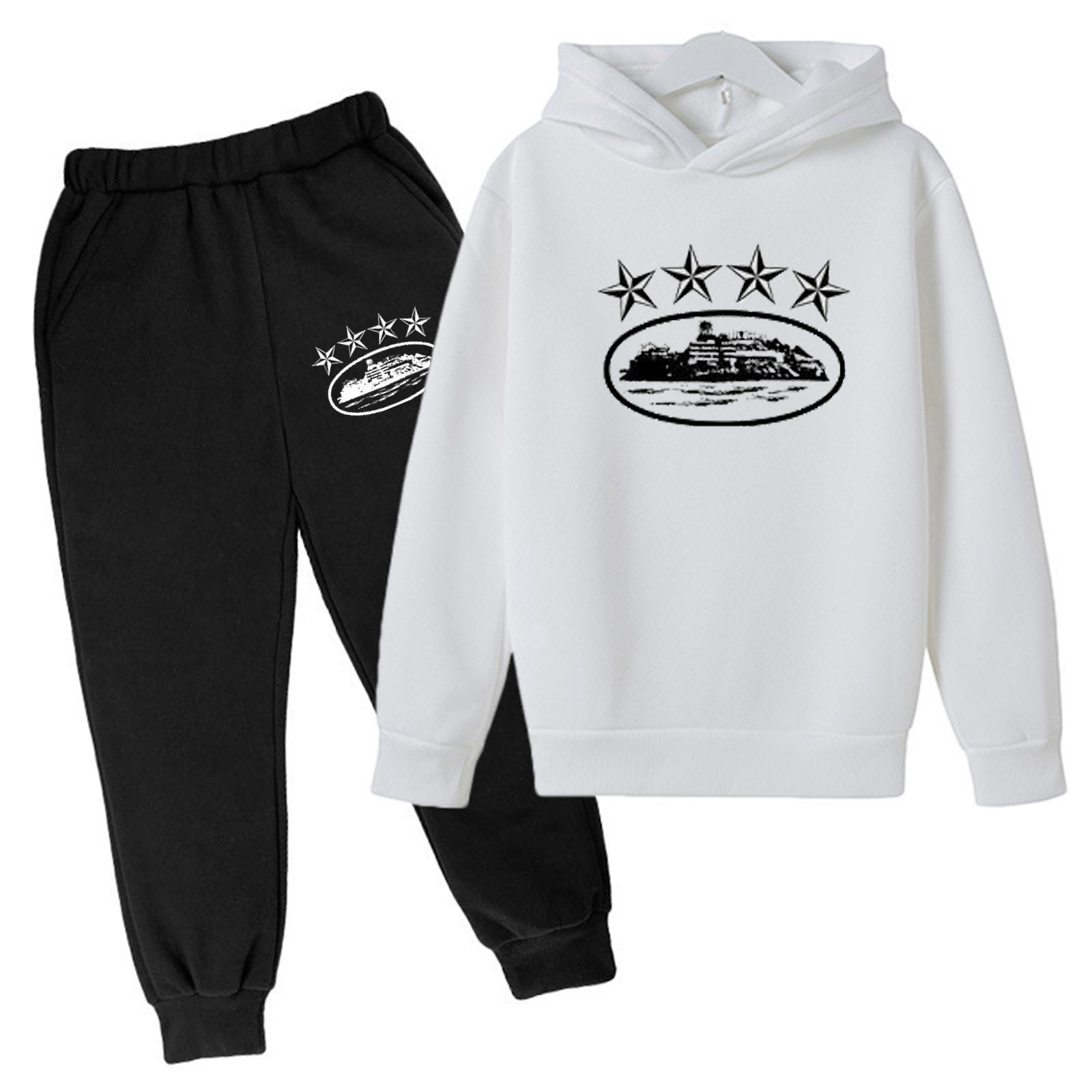 kid's clothing Spring and autumn children men and women loose hoodie hooded sports and leisure children hoodie two sets_voghion.com