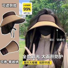 つばを大きくして日よけの日焼け止めの帽子の女性の夏の保護のマントは紫外線を防ぎます。