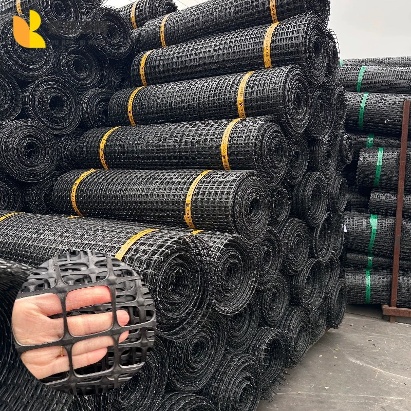 Производитель геотекстиля для усиления дорожного полотна и защиты склонов из черного полипропиленового сетчатого материала, двойного растяжения, с защитой от старения