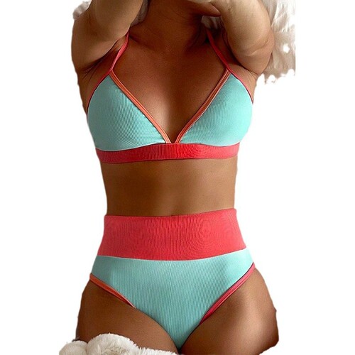2025 Western and Eastern Striped Sexy Bikini Beach Separable Swimsuit Hot Spring Swimwear for Women with a Sense of Elegance