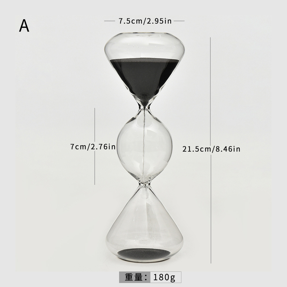 Reloj de arena de vidrio creativo temporizador de reloj de arena a rayas esférico de tres capas personalizado fabricante de decoración del hogar nórdico al por mayor