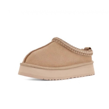 Autumn and Winter Women's Sheepskin One-piece Snow Boots Explosive Thick Bottom Inner Height Ethnic Style Woven Lace Tasman