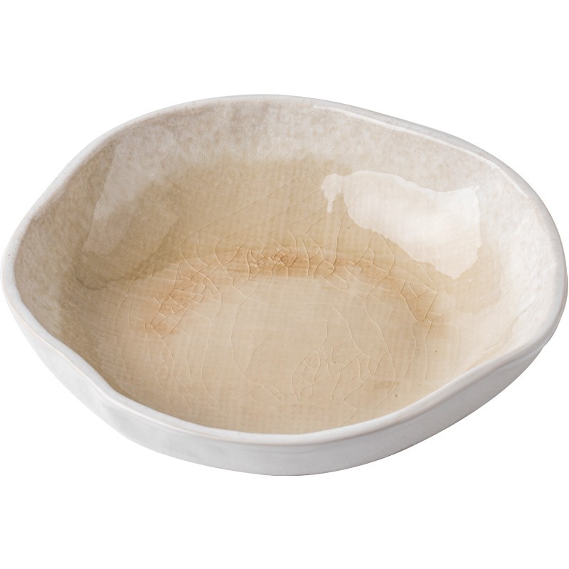 Esmalte de hielo en forma especial Ensaladera de 7,5 pulgadas Cuenco de cerámica irregular retro Cuenco japonés especial Cuenco transfronterizo Exportación