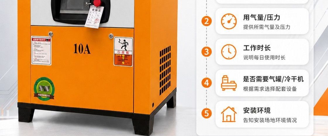 Screw-type air compressor with permanent magnet variable frequency 380V 7.5kW air compressor, air supply equipment supplied directly by the manufacturer