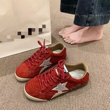 复古小白鞋女2025年秋季新款平底百搭休闲小众德训鞋运动星星板鞋