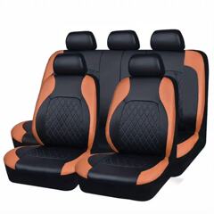工場直販 輸出用PUレザー 車用シートカバー キルティング刺繍入り レザー風9点セット 人工皮革 四季通用