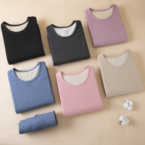 Autumn and winter men's thermal underwear thickened brushed bottoming shirt women's silk wool autumn coat long trousers suit men's wholesale