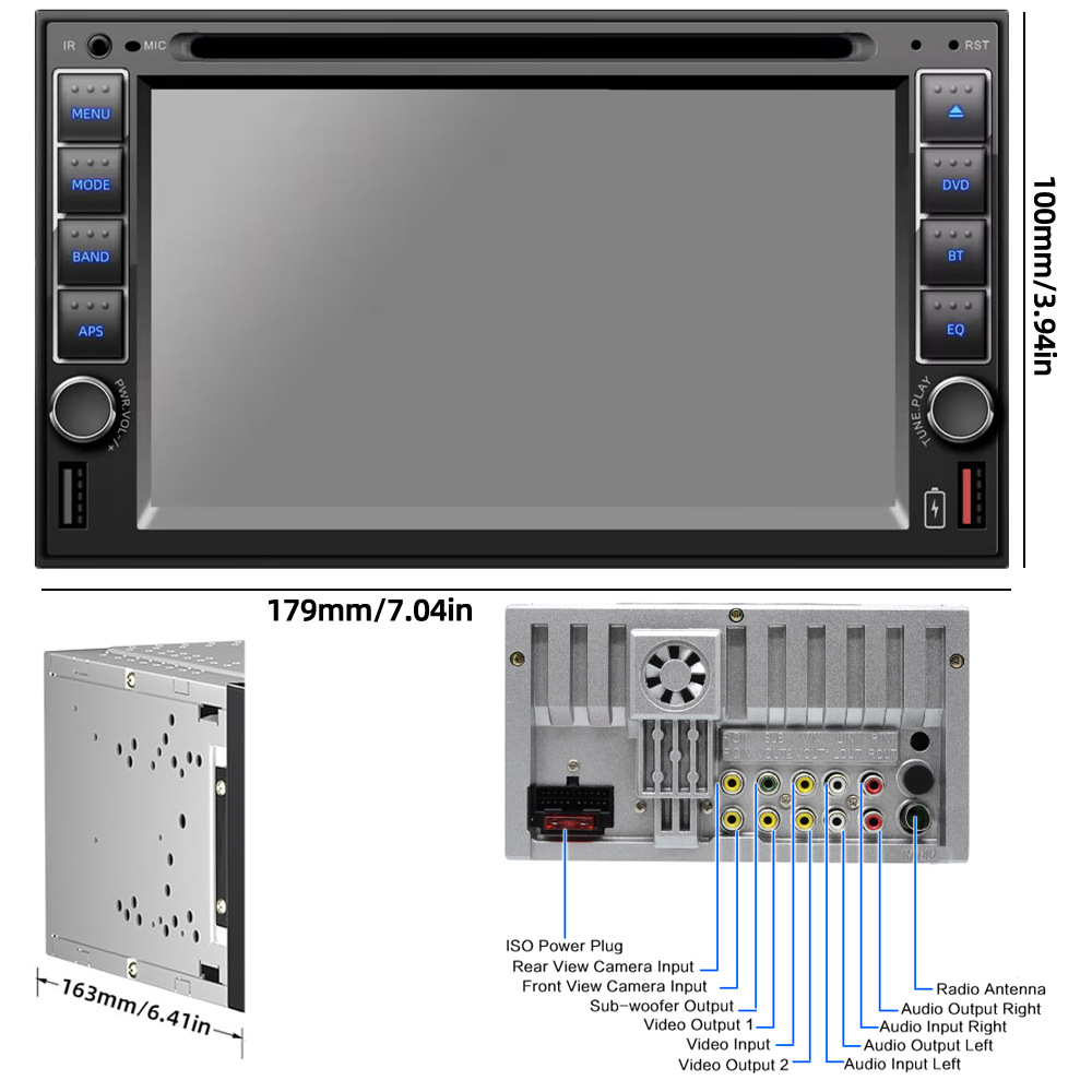 6.2inch Car Bluetooth Dvd Cd Car Mp3 Mp5 Player Mobile Phone Interconnection Dual-Disk Universal Model Hd 12V