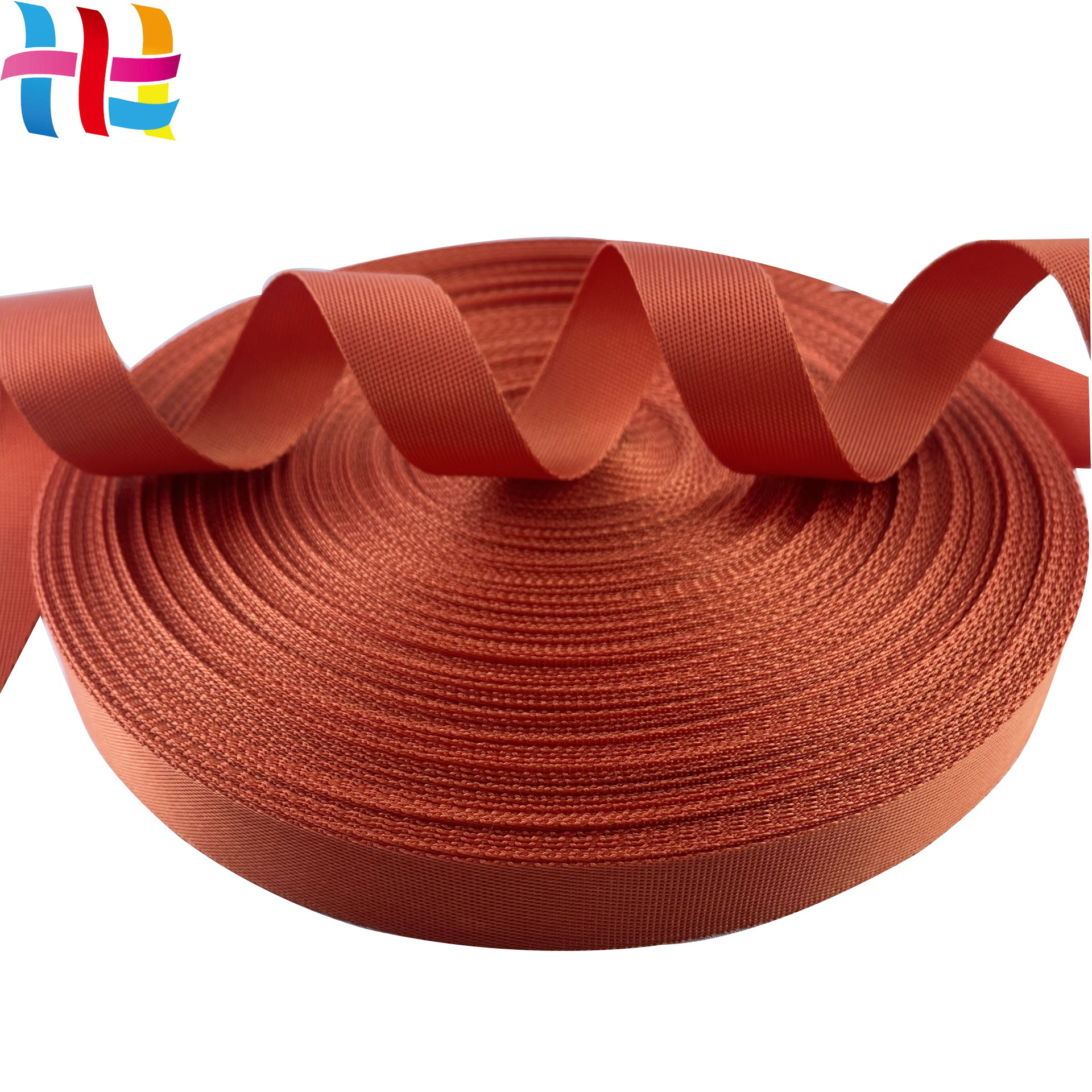 彩色仿尼龙PP平纹织带 橙红色带服饰辅料箱包背带 书包肩带
