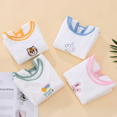 コーラルベルベット子供用洗顔タオル、かわいい刺繍入りタオル、柔らかく吸水性のあるベビービブ、多機能洗顔タオル