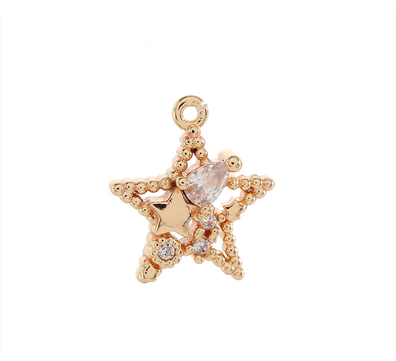 Basic Modern Style Classic Style Star Key Bell 14K Gold Plated Zircon Copper Wholesale Jewelry Accessories display picture 1