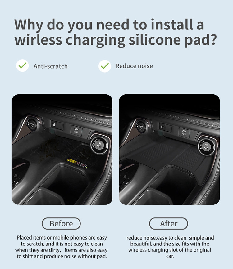 Suitable for Toyota Grand Highlander Wireless Charging Silicone Anti-Slip Mat Car Supplies Modification