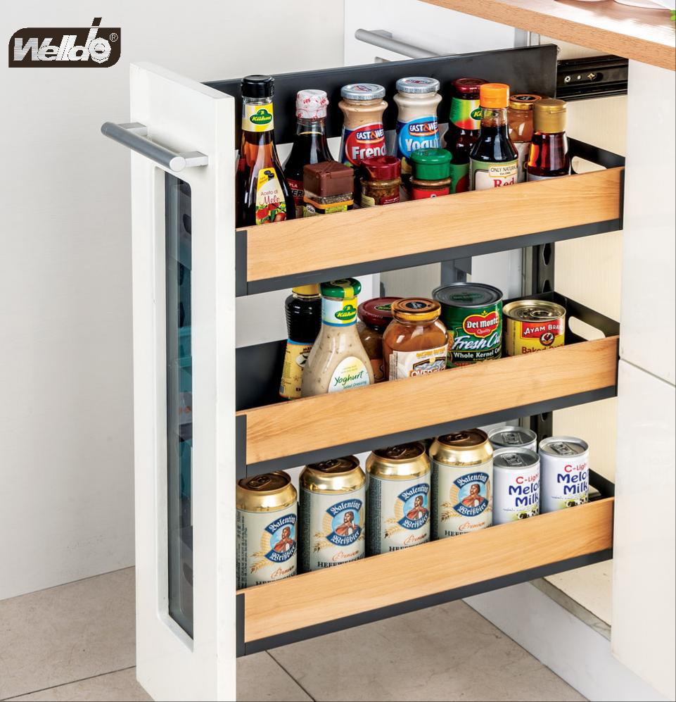 Welldo纬东 厨房地柜三层侧式拉篮橱柜抽屉式三层侧式收纳拉篮