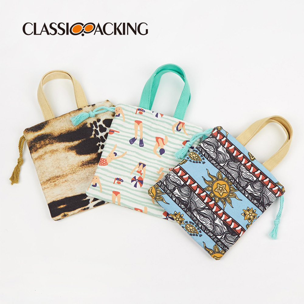 Suministro directo de fábrica al por mayor bolsa de lona bolso de color simple tejido de compras bolsa de algodón bolsa de cordón