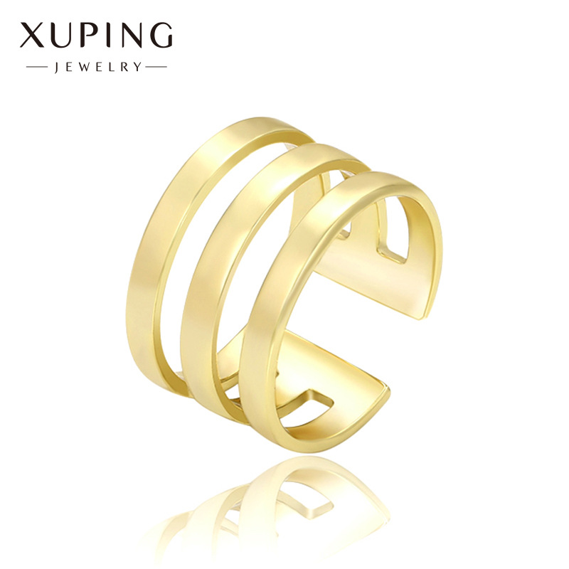 Asahi Ping jewellery plating 14K golden Simplicity Geometry Ring Europe and America personality Cold Opening Ring