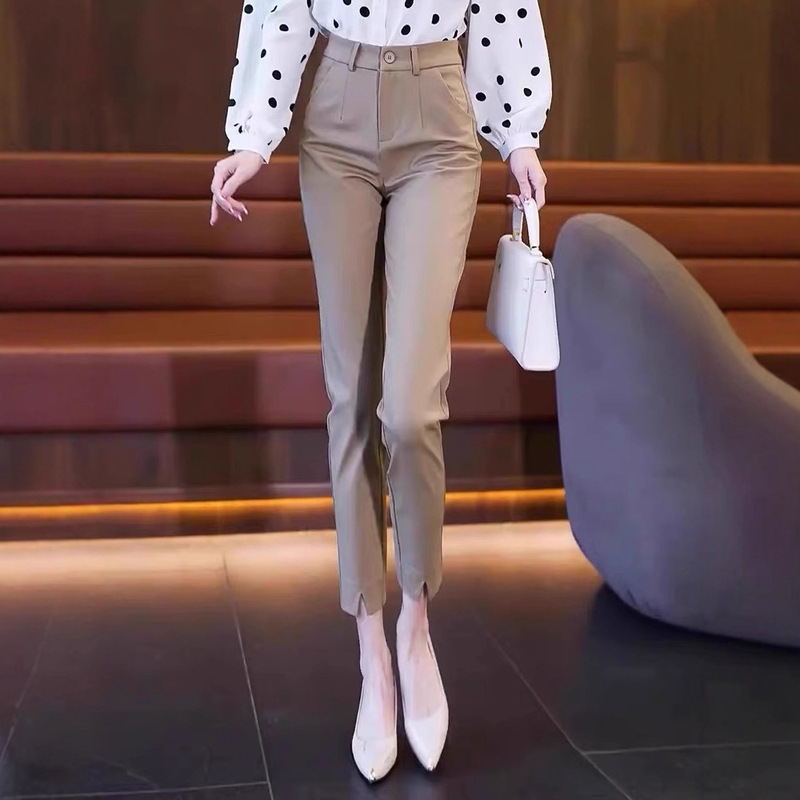 裤子女2025新款春夏九分裤修身显瘦西装裤小脚铅笔裤休闲烟管女裤|undefined