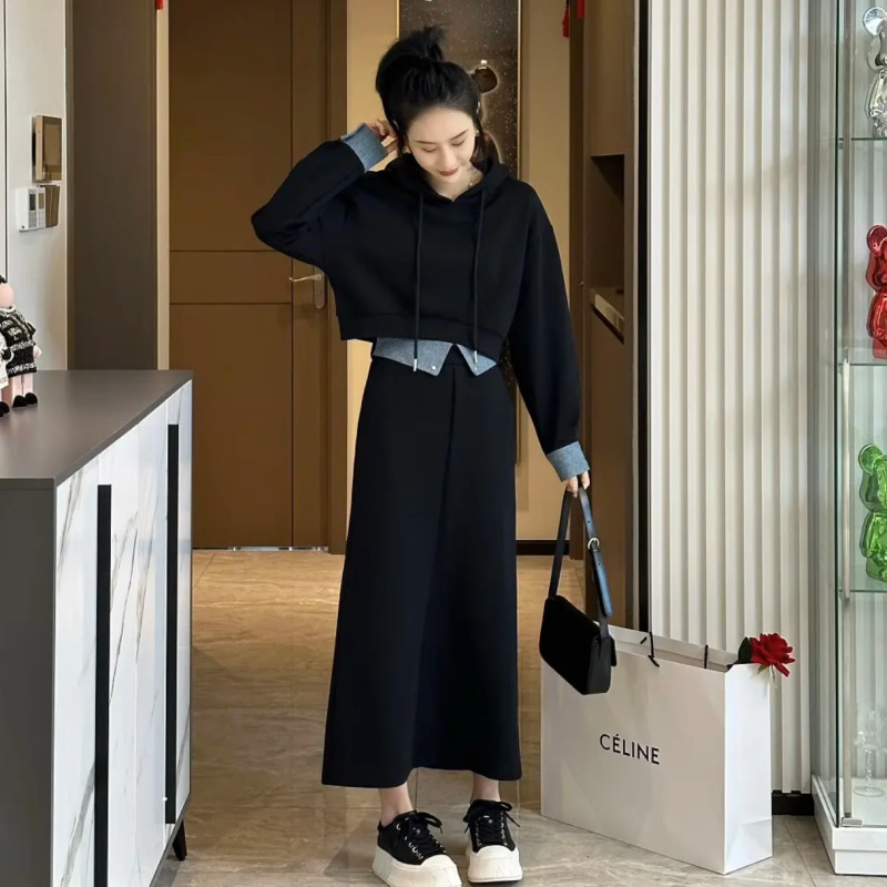 大码女装2025秋冬季卫衣套装女洋气减龄显瘦半身裙时尚两件套胖mm|undefined