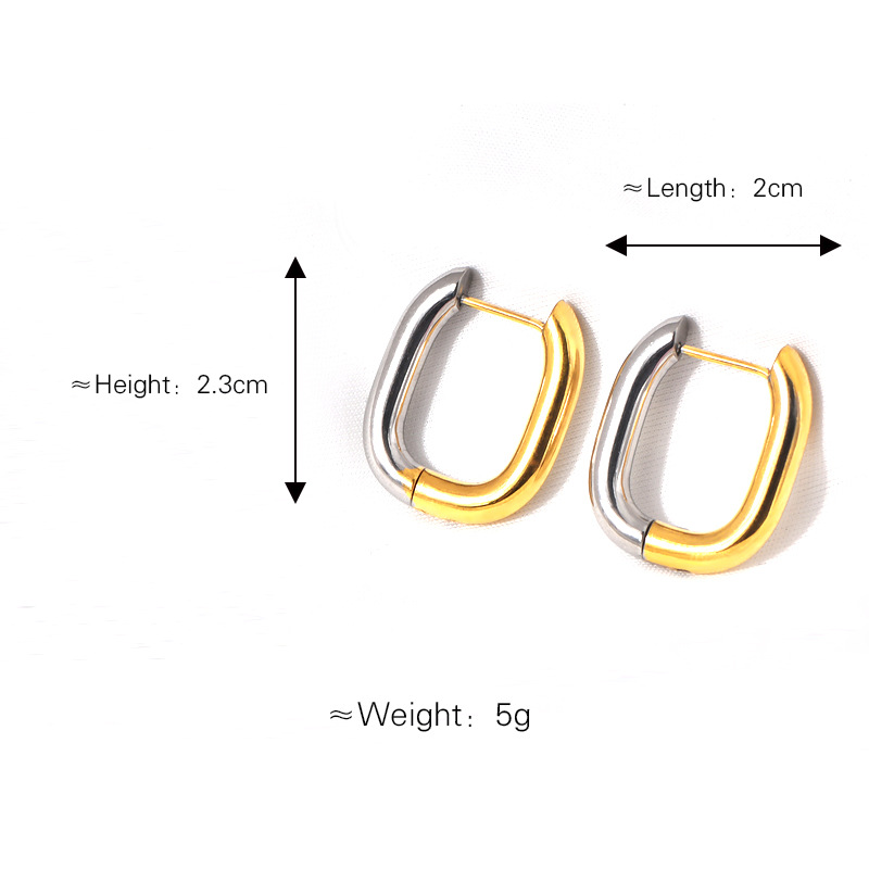 1 Pair Simple Style Commute U Shape Plating Titanium Steel Earrings display picture 2