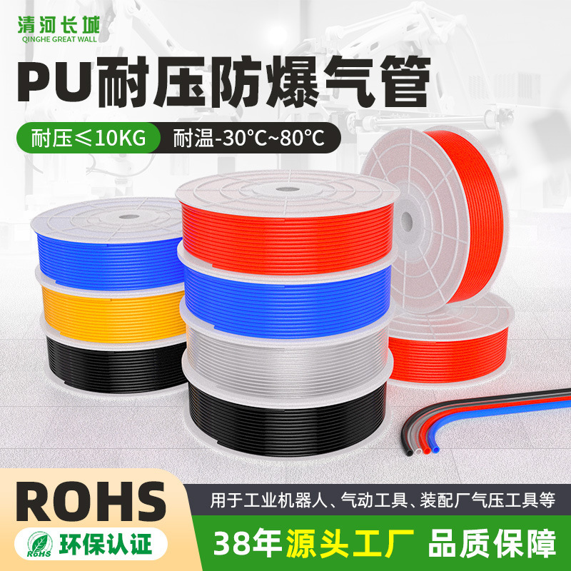 Transparent Pu Air Hose 8*5mm for Air Compressor, High-Pressure Pu Air Hose, Direct Supply from the Source Factory