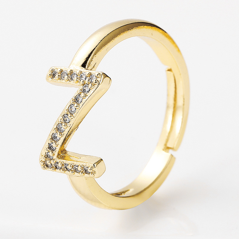 wholesale jewelry 26 English alphabet copper ring Nihaojewelrypicture17