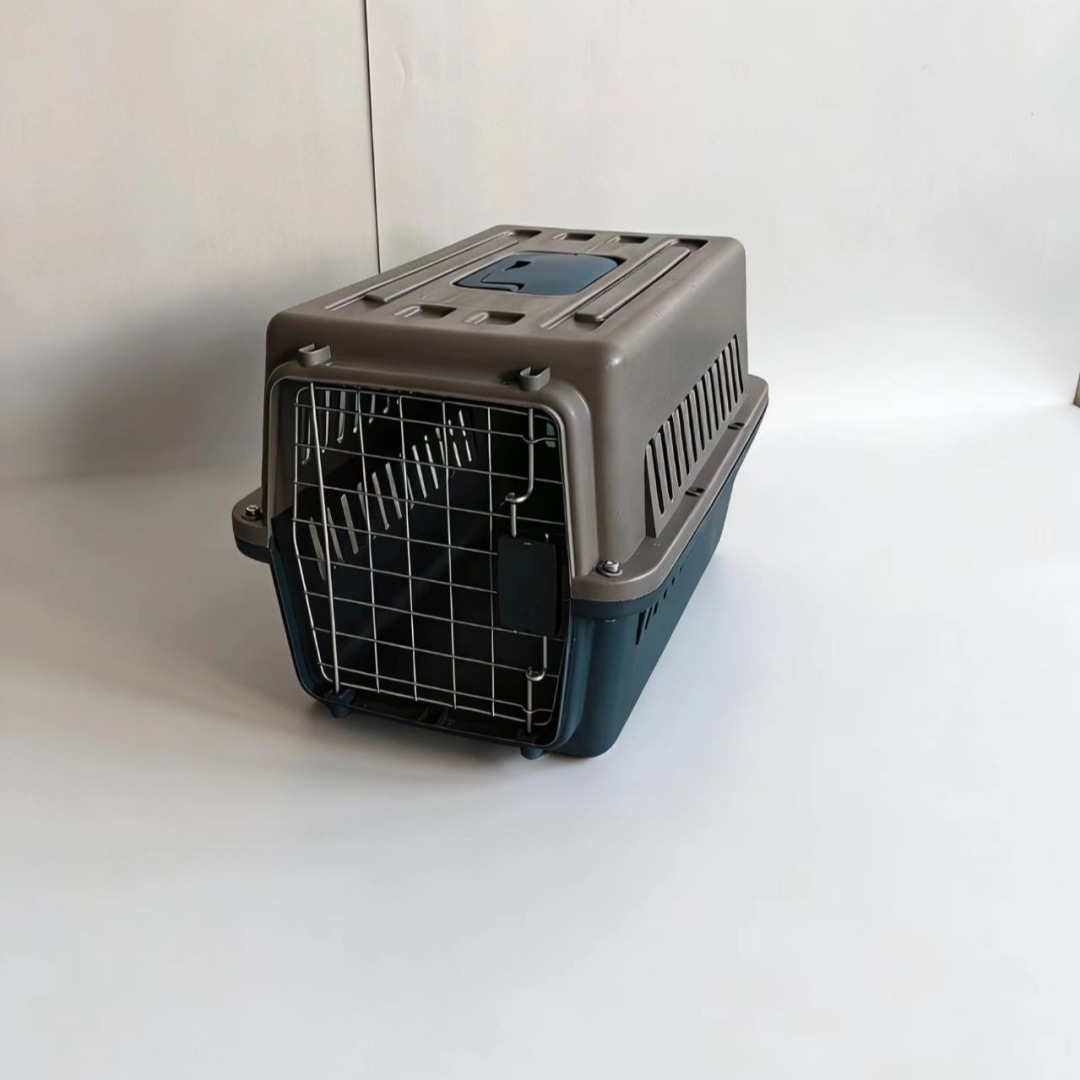 Caja de Transporte Aéreo para Mascotas de Plástico PP Portátil para Viajes en Avión